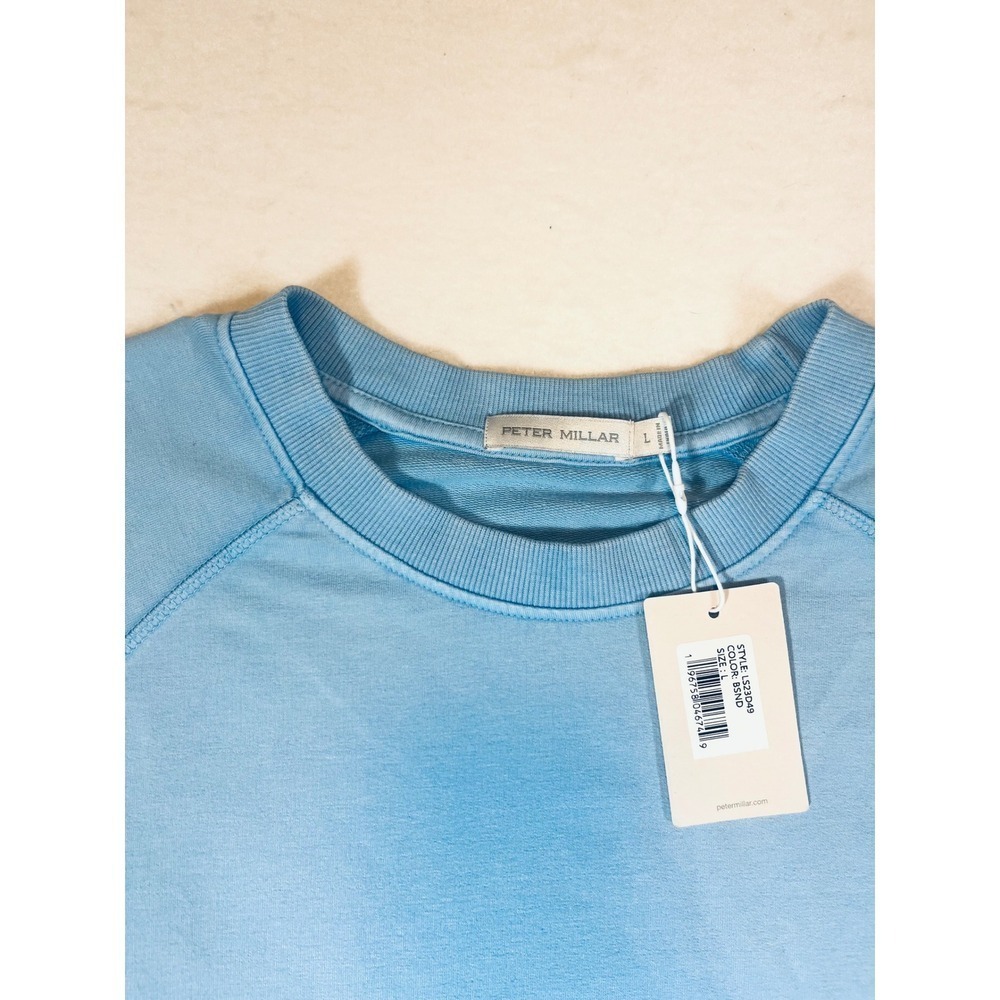 Peter Millar Womens Sweatshirt Dress Light Blue Crew Neck Long Sleeve Size L - Picture 4 of 4